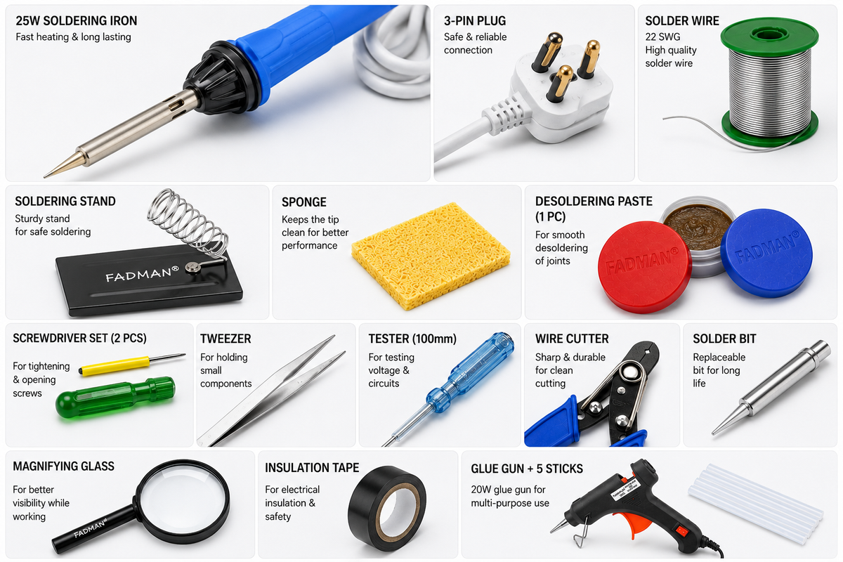 25W SOLDERING IRON KIT PACK OF 15