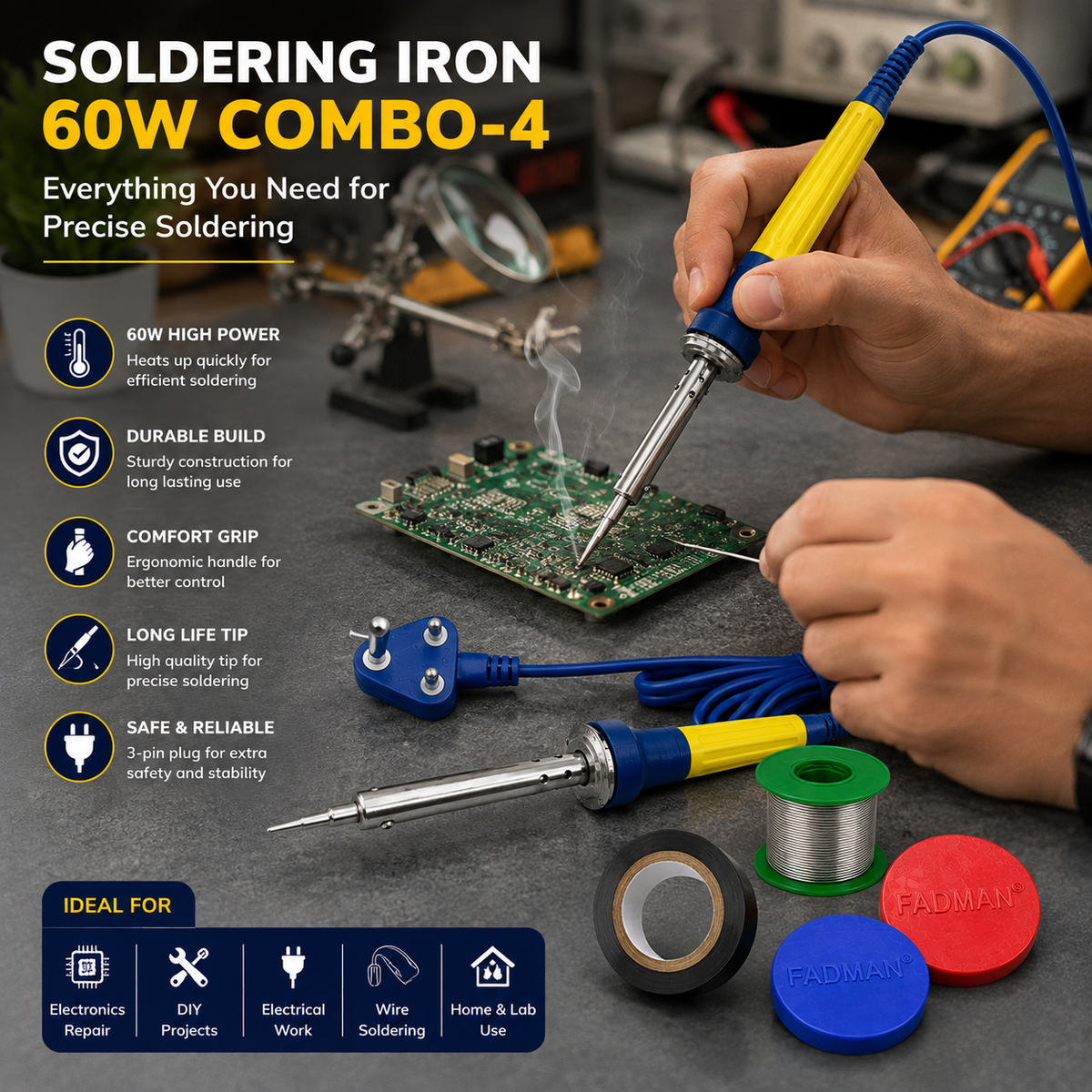 60W SOLDERING IRON KIT PACK OF 4