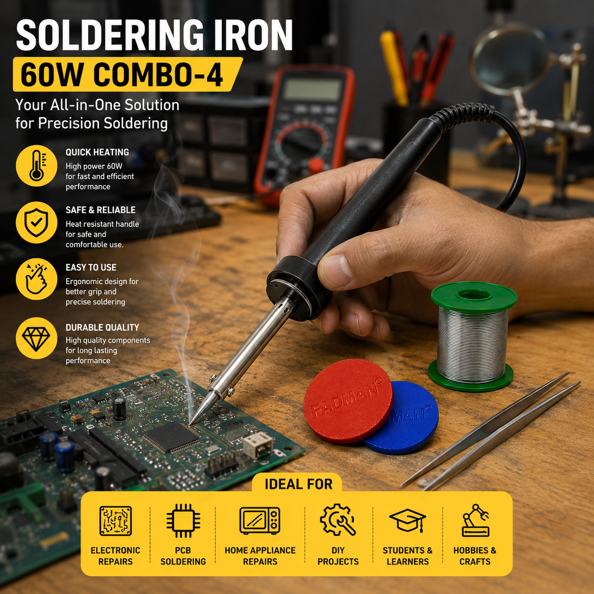 60W SOLDERING IRON KIT PACK OF 4