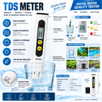 Digital TDS Meter for Water Quality Testing, Portable TDS Tester with LCD Display, PPM Water Purity Tester for Drinking Water, RO, Aquarium, Swimming Pool & Hydroponics