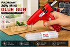 20W Hot Melt Glue Gun with 5 Pcs 7MM Glue Sticks | Mini Electric Adhesive Gun for DIY Crafts, Art, Repair & Home Projects (Red)