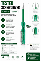 2-in-1 Screwdriver + Tester | Dual Purpose Electrical Tester Screwdriver | Insulated Handle for Home, Electrical & Repair Work