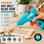 20W Hot Melt Glue Gun with 10 Pcs 7MM Glue Sticks | Mini Electric Adhesive Gun for DIY Crafts, Art, Repair & Home Projects (Turquoise)