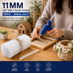 50 Pcs 11MM Hot Melt Glue Sticks, 7 Inch Transparent Adhesive Sticks for 40W to 150W Glue Guns, Strong Bonding for Craft, DIY, Repair & Decoration