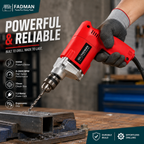 500W Electric Drill Machine with 10mm Chuck, 0–2600 RPM High Speed Corded Power Drill for Wood, Metal, Wall, Concrete & Masonry Drilling, 1.3 Meter Cord