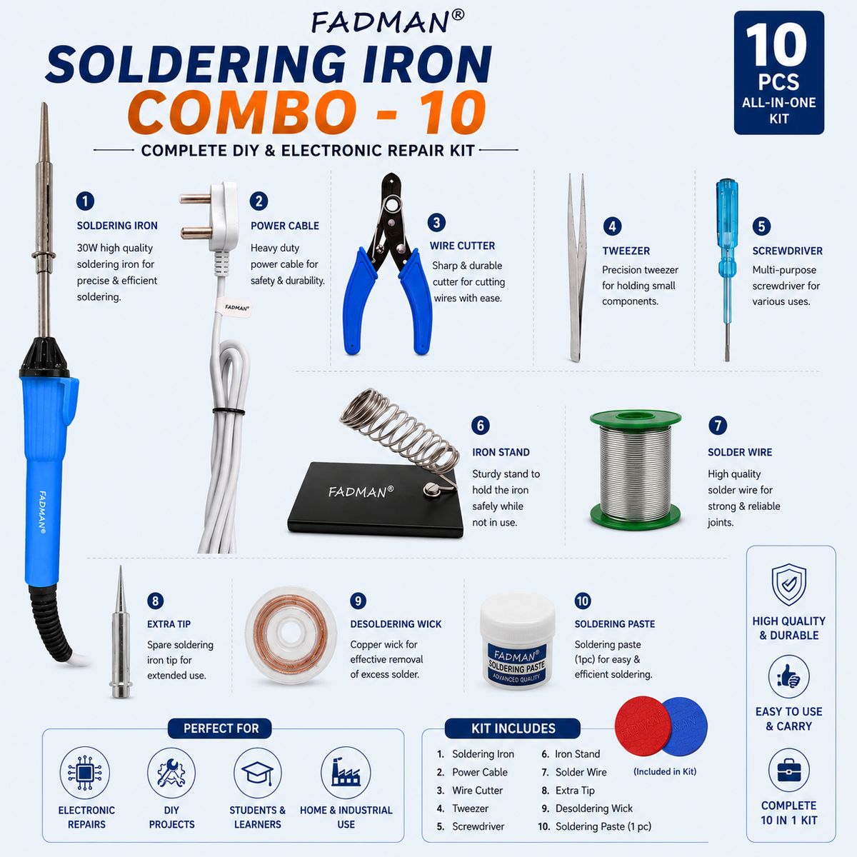 25W SOLDERING IRON KIT PACK OF 10