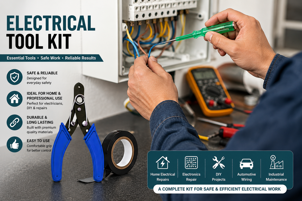 3-in-1 Electrical Tool Kit – Voltage Tester Screwdriver, Wire Cutter & Insulation Electrical Tape for Home, Electrician & Repair Work