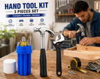 3-in-1 Hand Tool Kit with Claw Hammer, 8-in-1 Screwdriver & 200mm Adjustable Wrench, Multi-Purpose Hand Tool Set for Home Repair, DIY, Workshop & Maintenance
