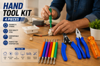 4-in-1 Multipurpose Hand Tool Kit with Combination Plier, Wire Cutter, Tester & 6-in-1 Hexagon Screwdriver Set for Home, Electrical & DIY Use