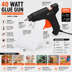 40W Hot Melt Glue Gun with 20 Pcs 11mm Glue Sticks | High Temperature Electric Adhesive Gun for Craft, DIY, Repair & Decoration