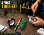 2-in-1 Screwdriver & Electrical Insulation Tape Combo | Dual-Ended Screwdriver Tool with Black PVC Tape for Home, Electrical & Repair Work