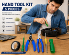 5-in-1 Multi-Purpose Hand Tool Kit with Combination Plier, Wire Cutter, Voltage Tester, 2-in-1 Screwdriver & Electrical Insulation Tape for Home, Electrical & Repair Work