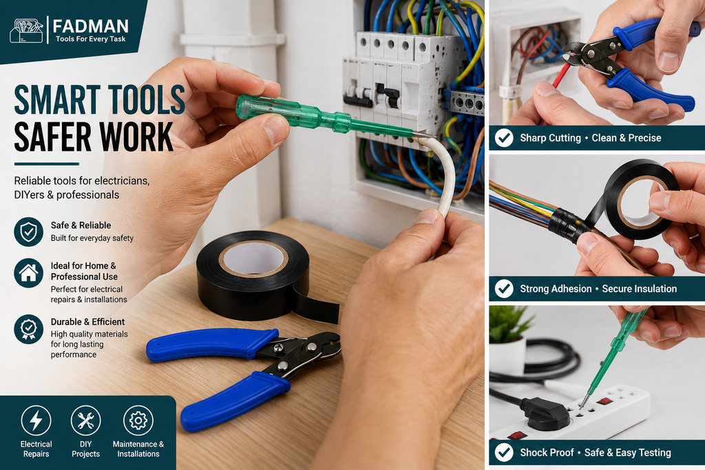 3-in-1 Electrical Tool Kit – Voltage Tester Screwdriver, Wire Cutter & Insulation Electrical Tape for Home, Electrician & Repair Work