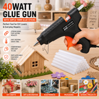 40W Hot Melt Glue Gun with 20 Pcs 11mm Glue Sticks | High Temperature Electric Adhesive Gun for Craft, DIY, Repair & Decoration