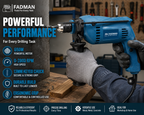 650W 13mm Electric Impact Drill Machine with Variable Speed, Forward & Reverse Function, Auxiliary Handle & Depth Gauge | 2800 RPM Heavy Duty Power Drill for Wood, Metal, Concrete & Home DIY