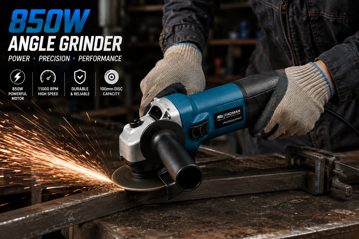 850W Angle Grinder 100mm Heavy Duty Electric Power Tool, 11000 RPM, Spindle Lock, Adjustable Protective Guard for Cutting, Grinding & Polishing (Green)
