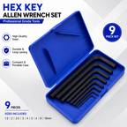 9-Piece Metric Hex Allen Key Set, L-Shaped Hex Wrench Set with 1.5mm to 10mm Sizes, Anti-Rust Nickel Coated Allen Keys for Home, DIY & Professional Use