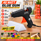 40W Hot Melt Glue Gun with 30 Pcs 11mm Glue Sticks | High Temperature Electric Adhesive Gun for Craft, DIY, Repair & Decoration
