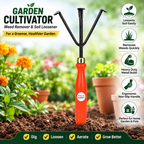 Garden Tools Set of 5 | Hand Trowel, 3-Tine Cultivator, Garden Fork, Weeder & Gardening Trowel | Heavy Duty Gardening Tools for Planting, Digging & Soil Cultivation