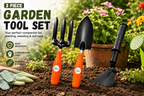 Garden Tool Set of 3 | Big Trowel, 3-Prong Garden Fork & Khurpa | Heavy-Duty Hand Tools for Gardening, Weeding, Digging & Soil Cultivation