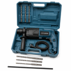 750W 20mm Rotary Hammer Drill Machine with 3 SDS Plus Drill Bits, Auxiliary Handle, Depth Gauge & Carrying Case | 850 RPM Heavy Duty Reversible Power Drill for Concrete, Wall & Masonry