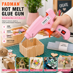 20W Hot Melt Glue Gun with 10 Pcs 7MM Glue Sticks | Mini Electric Adhesive Gun for DIY Crafts, Art, Repair & Home Projects (Pink)