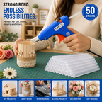 20W Hot Melt Glue Gun with 50 Pcs 7MM Glue Sticks | Mini Electric Adhesive Gun for DIY Crafts, Art, Repair & Home Projects (Blue)