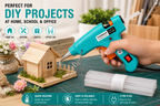 20W Hot Melt Glue Gun with 5 Pcs 7MM Glue Sticks | Mini Electric Adhesive Gun for DIY Crafts, Art, Repair & Home Projects (Turquoise)